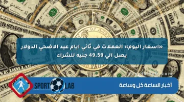 «أسعار اليوم» العملات في ثاني أيام عيد الأضحى الدولار يصل إلى 49.59 جنيه للشراء